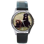 Labrador Retriever Dog Round Metal Watch