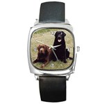 Labrador Retriever Dog Square Metal Watch